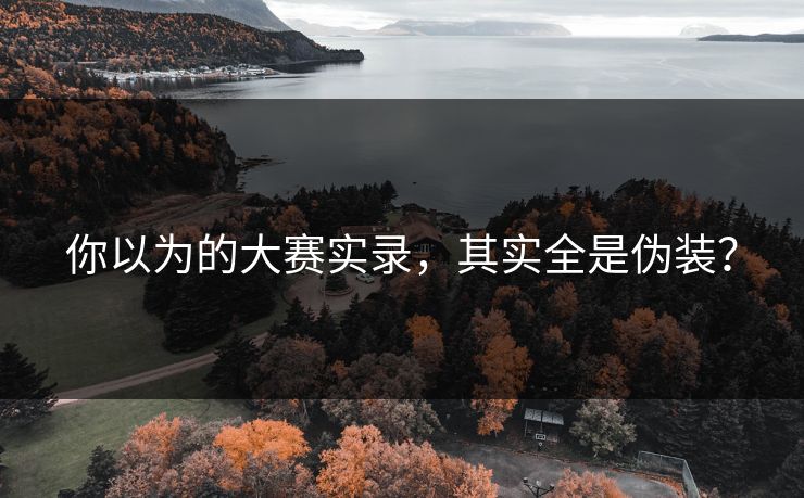 你以为的大赛实录，其实全是伪装？